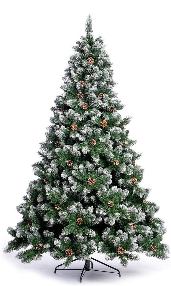 Albero di Natale Nataland Aspen con punte innevate bianche e pigne