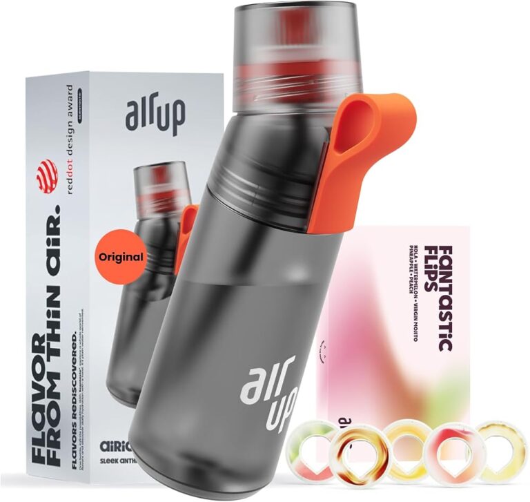 Borraccia air up Gen 2 600 ml grigio antracite con anello pod arancione e confezione Fantastic Flips