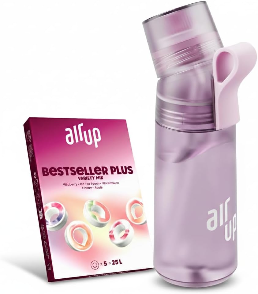 Borraccia air up Twist Pro 600 ml lilla trasparente con confezione di 5 pod Bestseller Plus