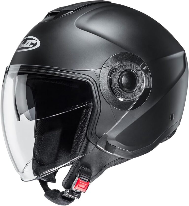Casco jet HJC i40N nero semi opaco con visiera lunga