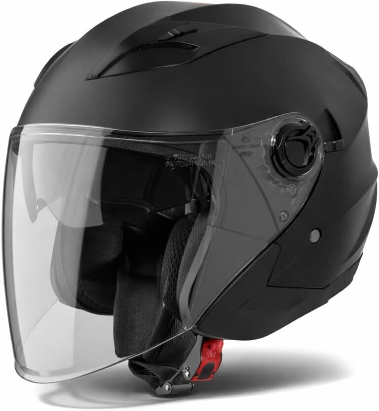 Casco jet VINZ Calobra nero opaco con doppia visiera