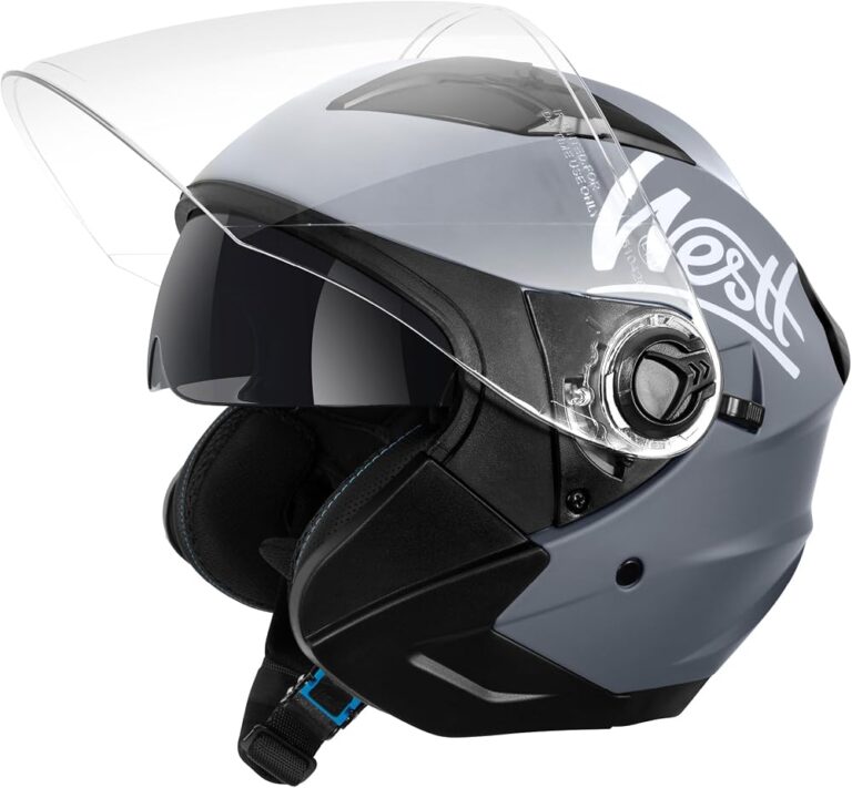 Casco jet Westt grigio e nero con doppia visiera