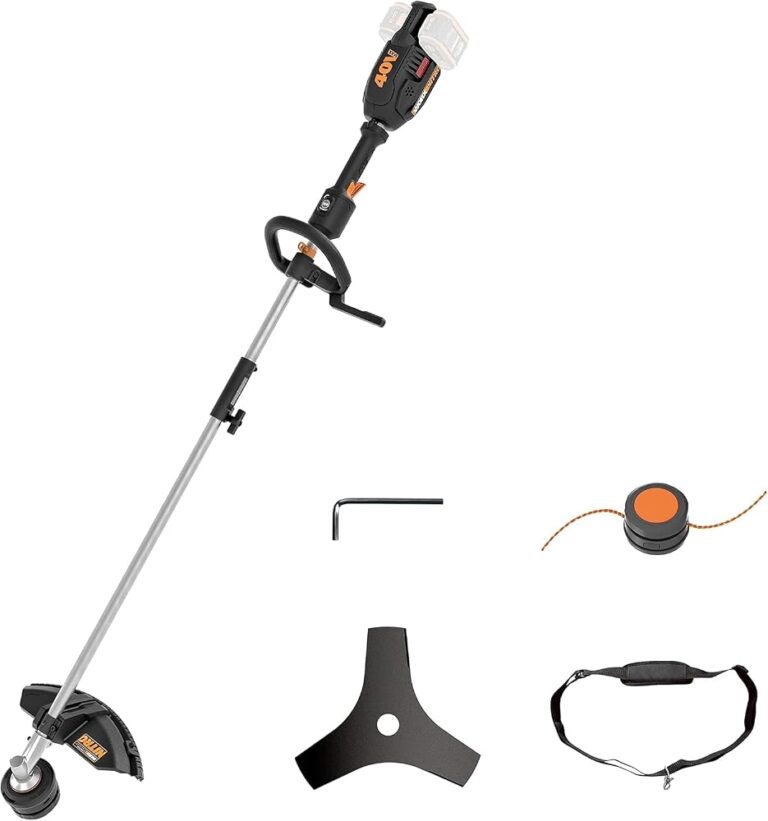 Decespugliatore a batteria WORX WG186E nero con impugnatura ad anello e testina a filo