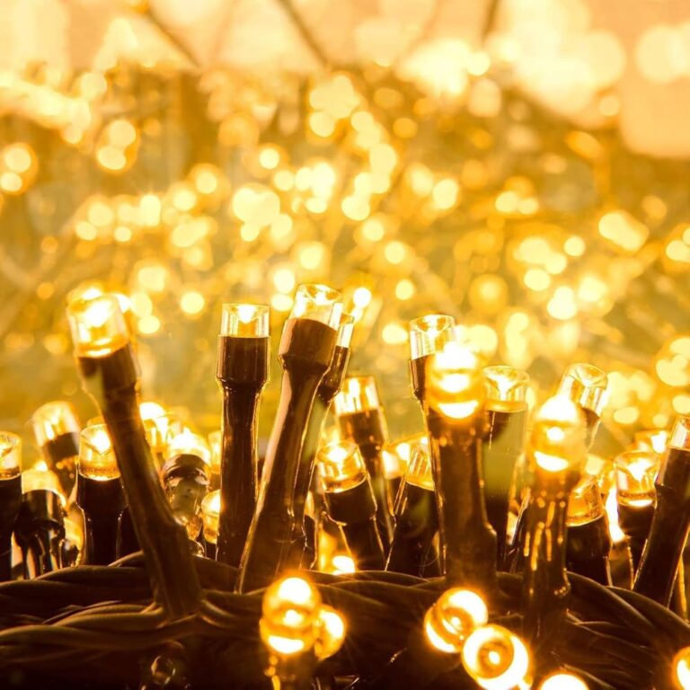 Catena luminosa Quntis da 25 metri con 1000 LED bianco caldo per albero e balcone