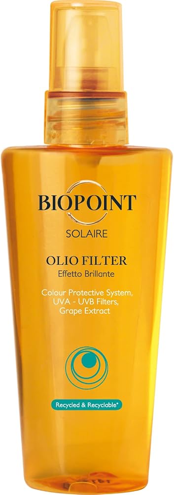 Flacone spray arancione Biopoint Solaire olio solare per capelli