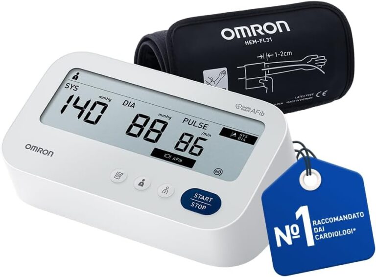 Misuratore di pressione da braccio OMRON X3 Comfort AFib con bracciale Intelli Wrap 22-42 cm