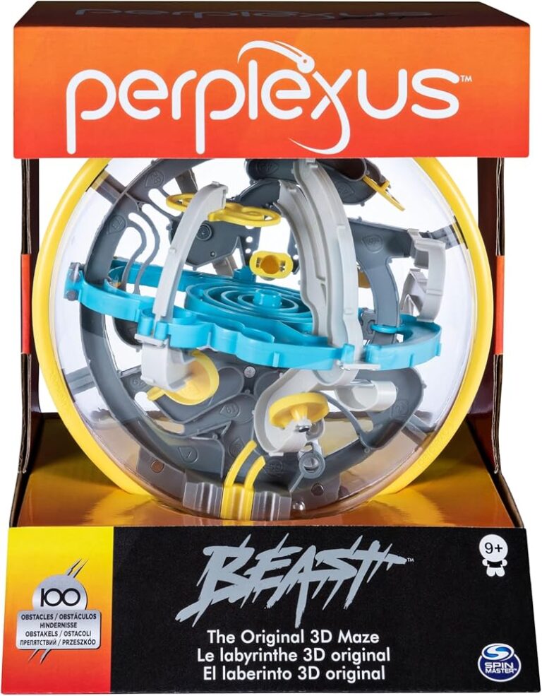 Perplexus Beast nella confezione arancione, sfera trasparente con percorso a ostacoli