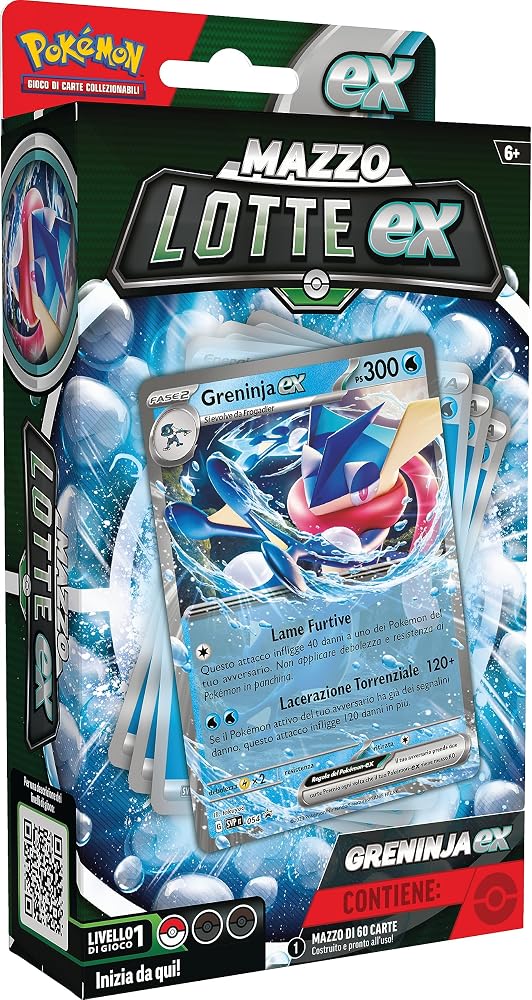 Mazzo Lotte ex Pokémon Greninja-ex da 60 carte pronto all'uso, edizione in italiano