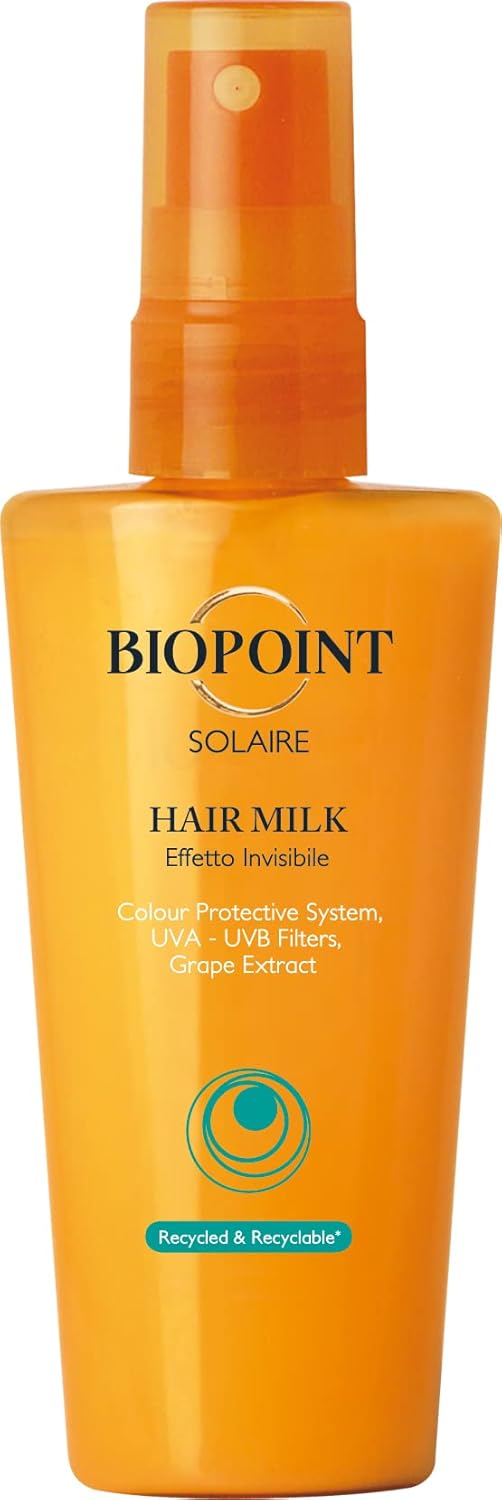 Flacone spray arancione Biopoint Solaire Hair Milk per la protezione solare dei capelli