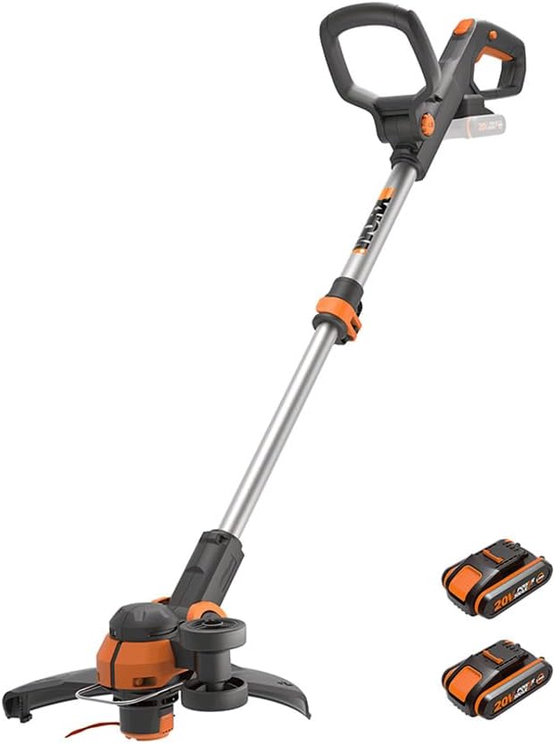 Tagliabordi a batteria WORX WG163E con due batterie da 20V e caricabatterie