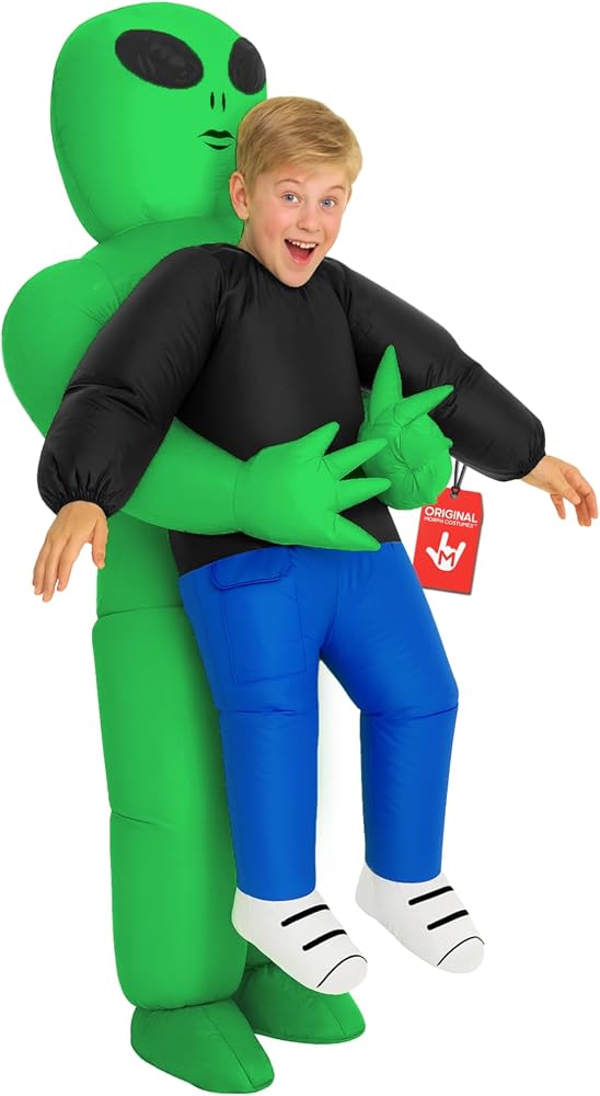 Costume gonfiabile da alieno verde per bambini Morph con ventola incorporata