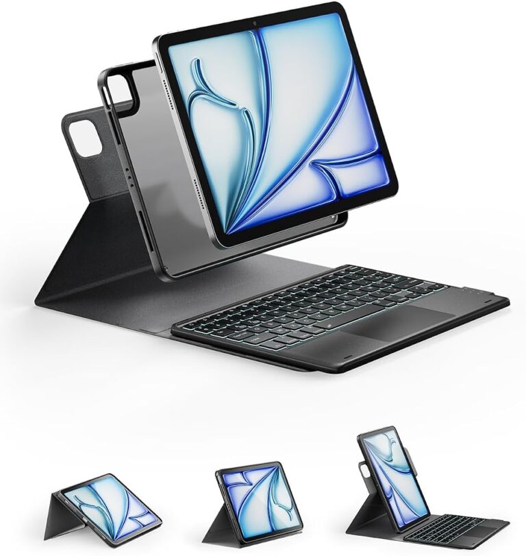 Custodia con tastiera e trackpad CHESONA con rotazione a 360 gradi per iPad A16, 10a generazione e iPad Air 11