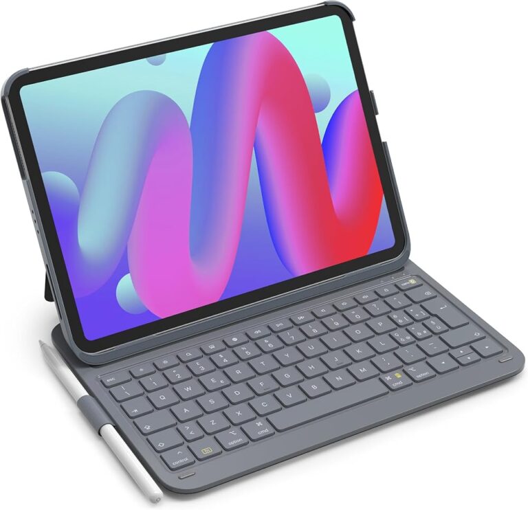 Custodia con tastiera Inateck ultraleggera da 427 g per iPad A16 e 10a generazione, layout italiano