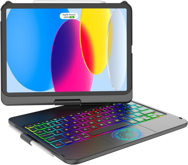 Custodia con tastiera retroilluminata e trackpad KARFUN per iPad 10a e 11a generazione, QWERTY italiano