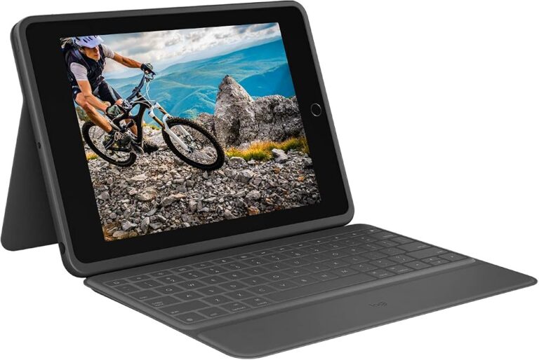 Custodia con tastiera resistente agli urti Logitech Rugged Folio per iPad 10,2 pollici