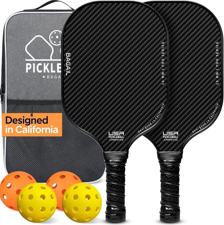 Set di racchette da pickleball BAGAIL in fibra di vetro con 4 palline